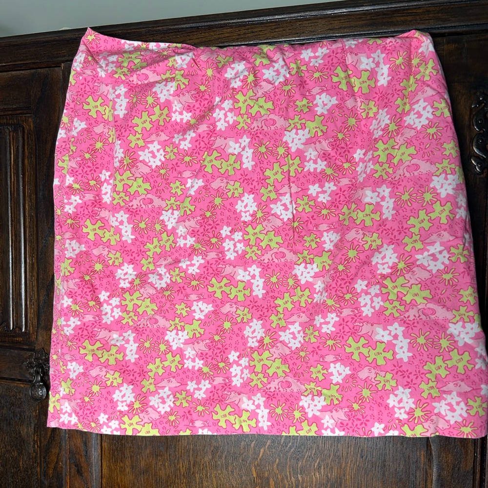 Lilly Pulitzer Pink and Yellow Floral Mini Skirt
